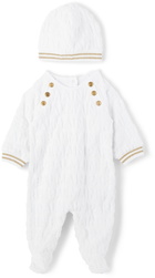 Balmain Baby White Terry Bodysuit Set