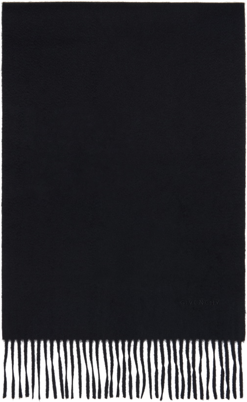 Photo: Givenchy Black Embroidered Plain Scarf