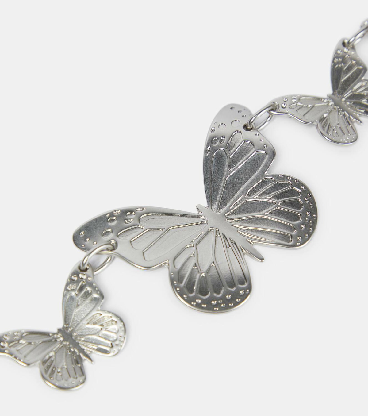 【Blumarine】ローズ embellishedベルト Roses embellished belt in silver - Blumarine | Mytheresa