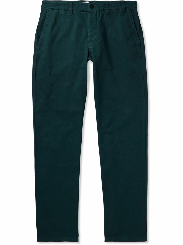 Photo: Norse Projects - Aros Heavy Straight-Leg Organic Cotton Trousers - Green