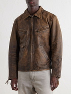 RRL - Distressed Leather Jacket - Brown