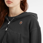 A Bathing Ape Women's Pigment Dyed One Point Crop Zip Hoodie in Black
