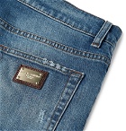Dolce & Gabbana - Skinny-Fit Distressed Denim Jeans - Mid denim