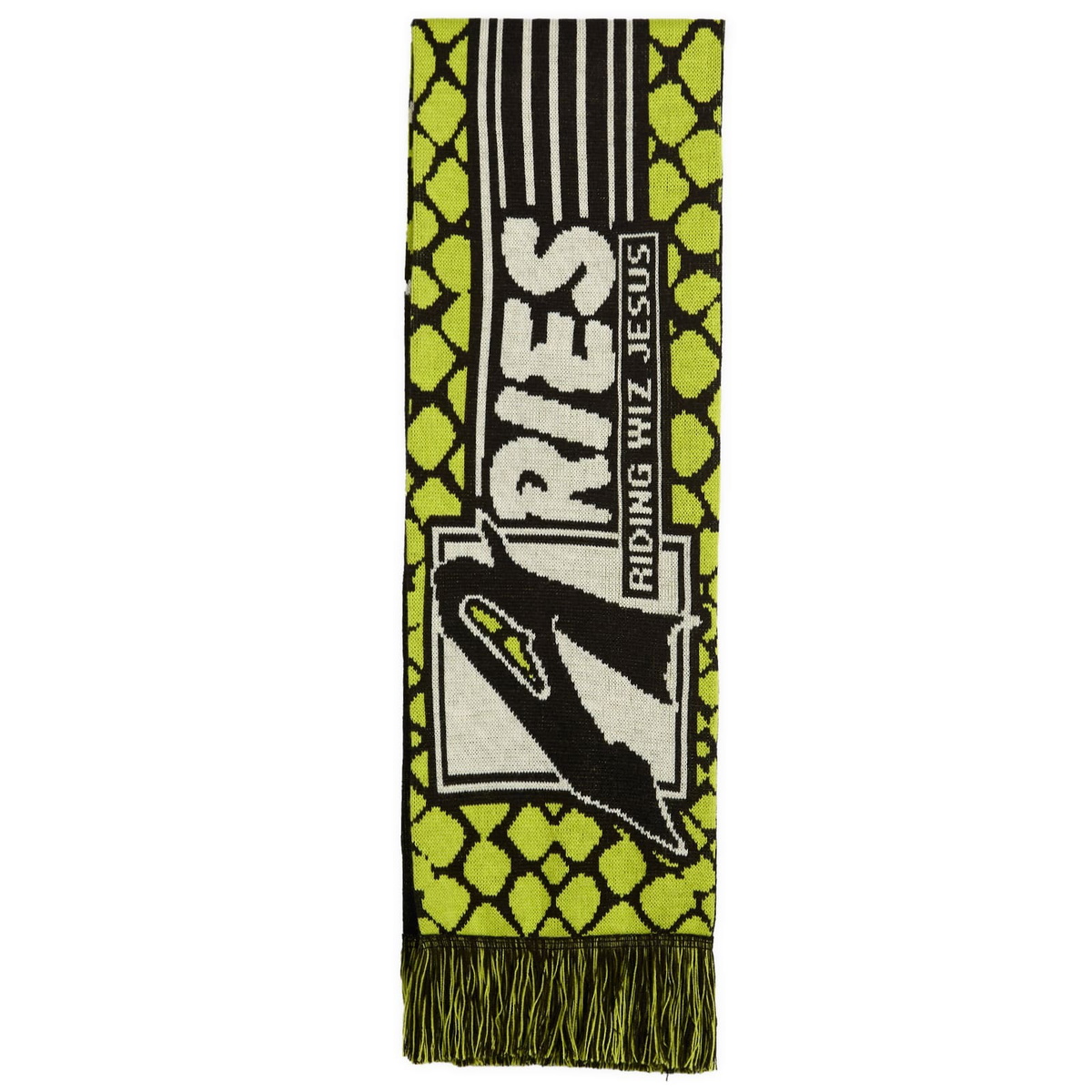 END. x Aries Moto Dodgem Scarf in Black/Green 