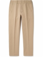 TOM FORD - Straight-Leg Cotton-Twill Trousers - Brown