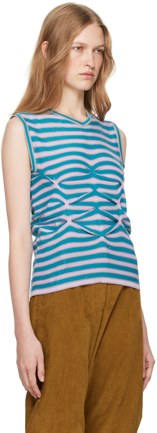 Kiko Kostadinov Blue & Pink Zabriskie Tank Top