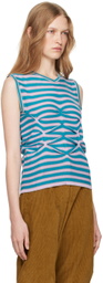 Kiko Kostadinov Blue & Pink Zabriskie Tank Top