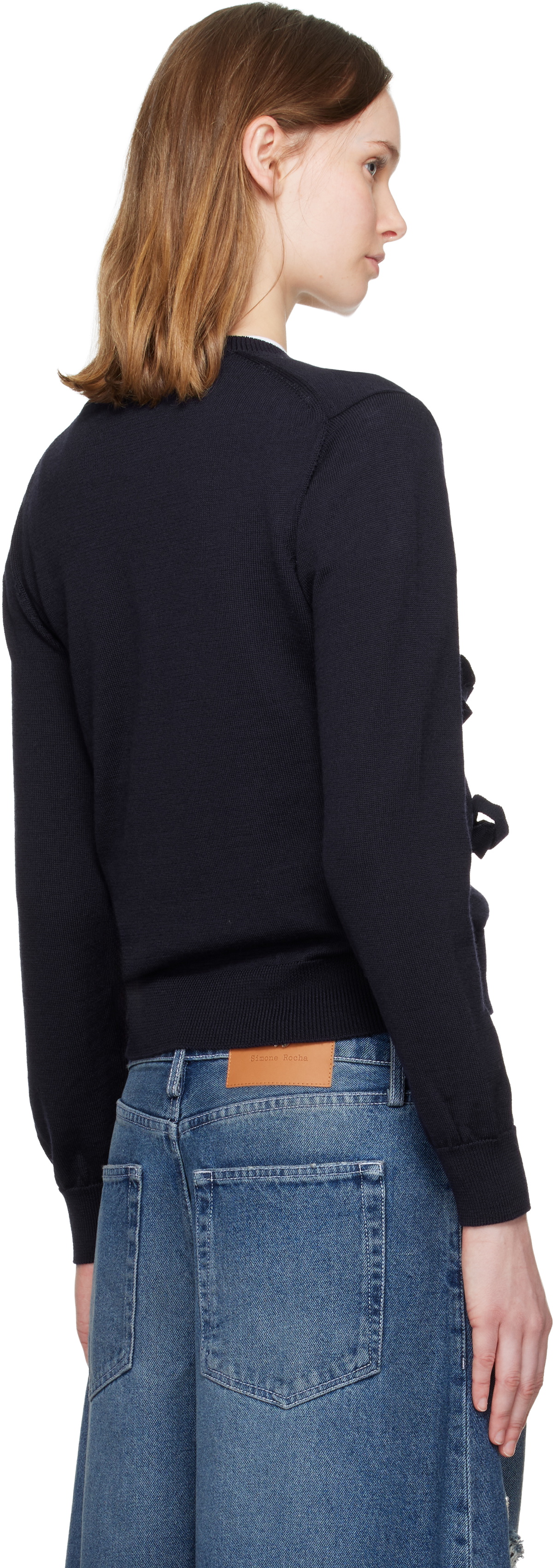 Comme des Garçons Girl Navy Bow Cardigan