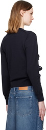 Comme des Garçons Girl Navy Bow Cardigan