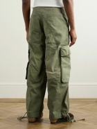 Greg Lauren - Wide-Leg Patchwork Cotton-Canvas Drawstring Cargo Trousers - Green