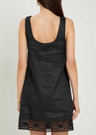 Frame The Heirloom Embroidered Ramie Mini Dress Black