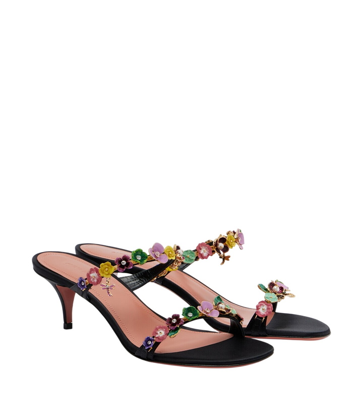 Photo: Amina Muaddi Vittoria embellished satin mules