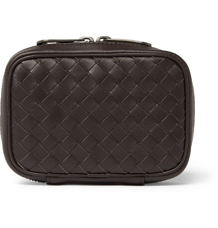 Photo: Bottega Veneta - Intrecciato Leather Cufflink Case - Men - Brown