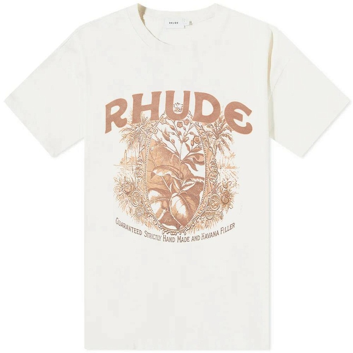 Photo: Rhude Men's Cigaro Logo T-Shirt in Vtg White