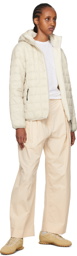 TAION Gray & Off-White Hooded Reversible Down Jacket