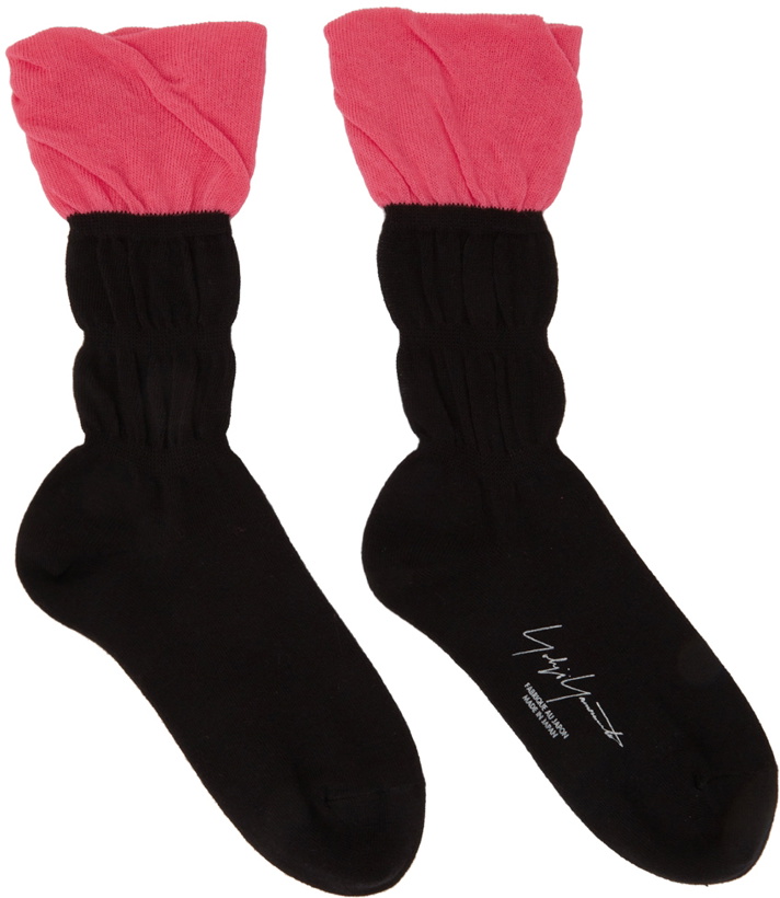Photo: Yohji Yamamoto Black & Pink Gather Socks