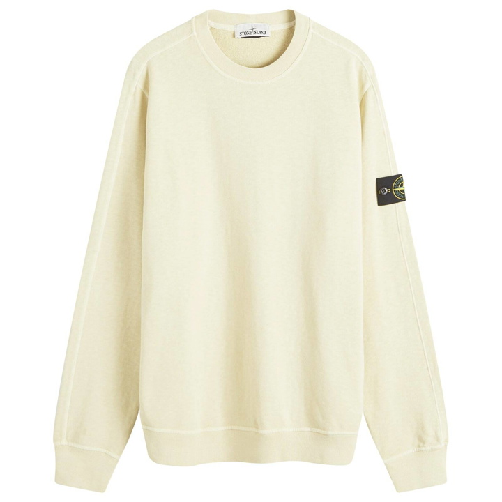 Photo: Stone Island Men's Garment Dyed Malfile Crew Sweat in Natural Beige