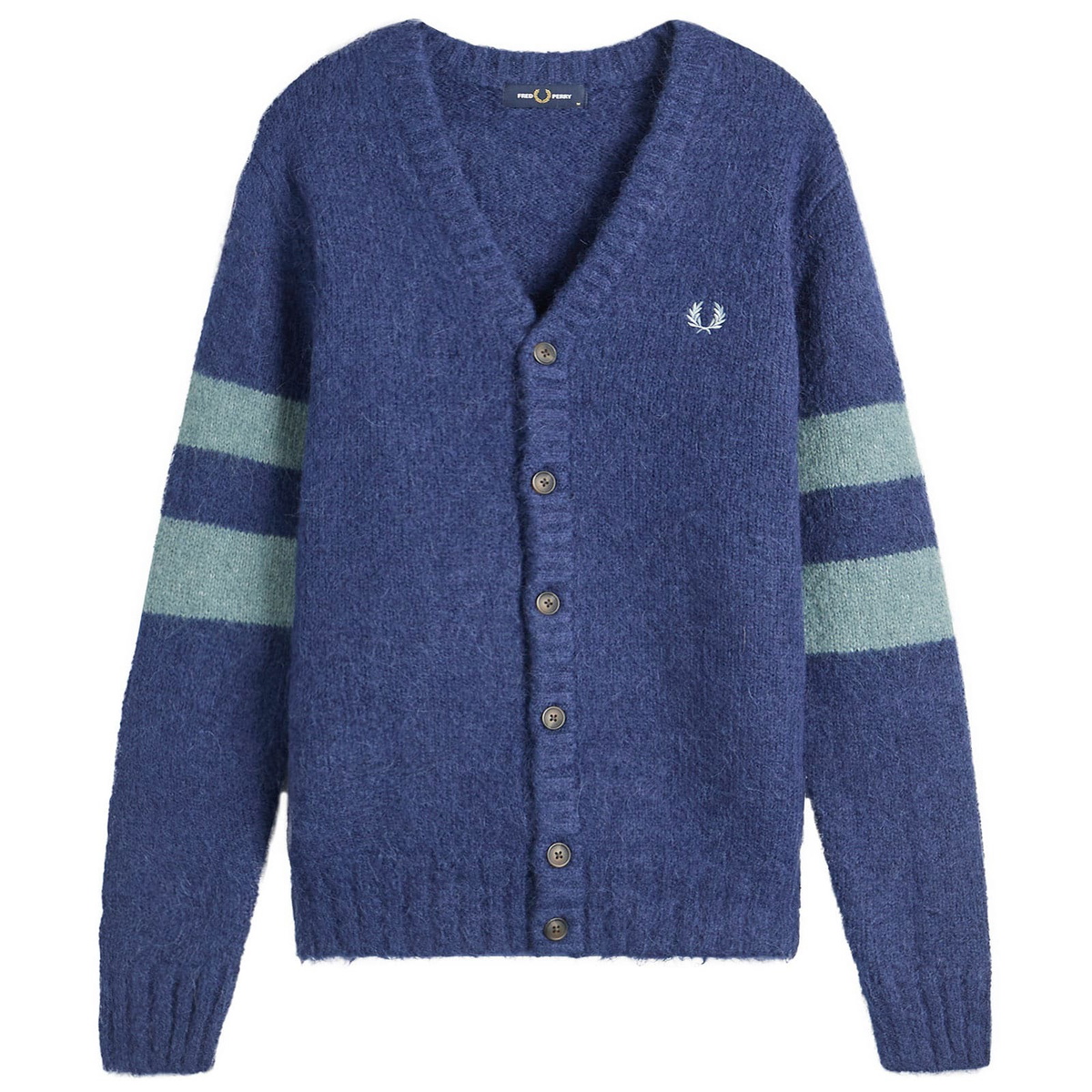 トップス FRED PERRY / KNITTED CARDIGAN Fred Perry Cardigan Brown Mens Fred Perry