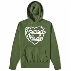 Human Made Men's Heart Logo Hoody in Green