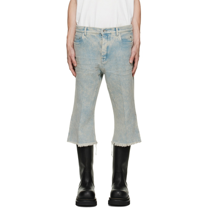 Photo: Rick Owens Blue Tower Bolan Cutoff Jeans