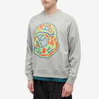 Billionaire Boys Club Men's Heat Map Helmet Logo Crewneck in Heather Grey