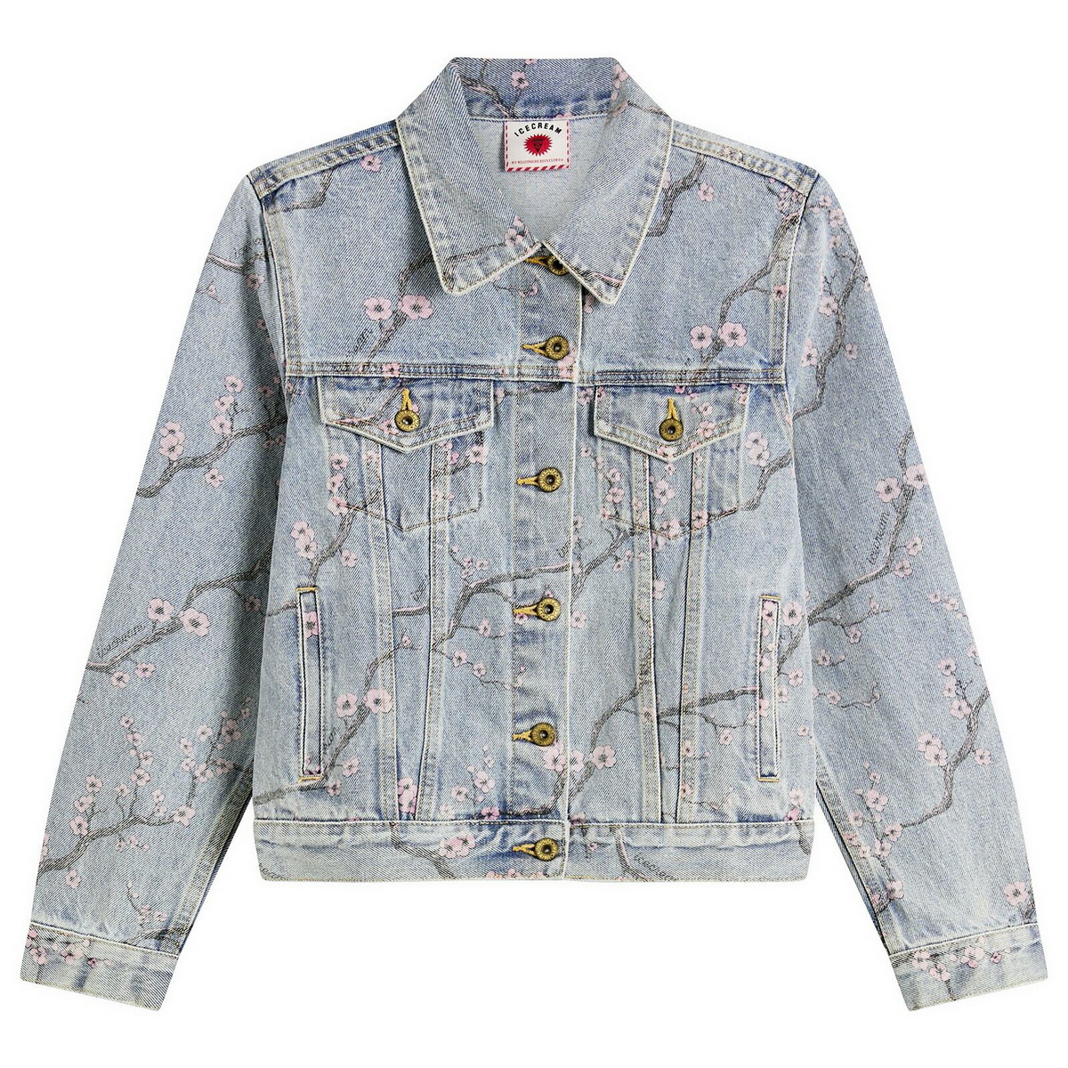 ICECREAM Women's Sakura Denim Trucker Jacket in Light Wash Blue