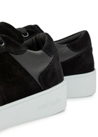 Jude Llow Pierre Panelled Grained Leather Sneakers Black