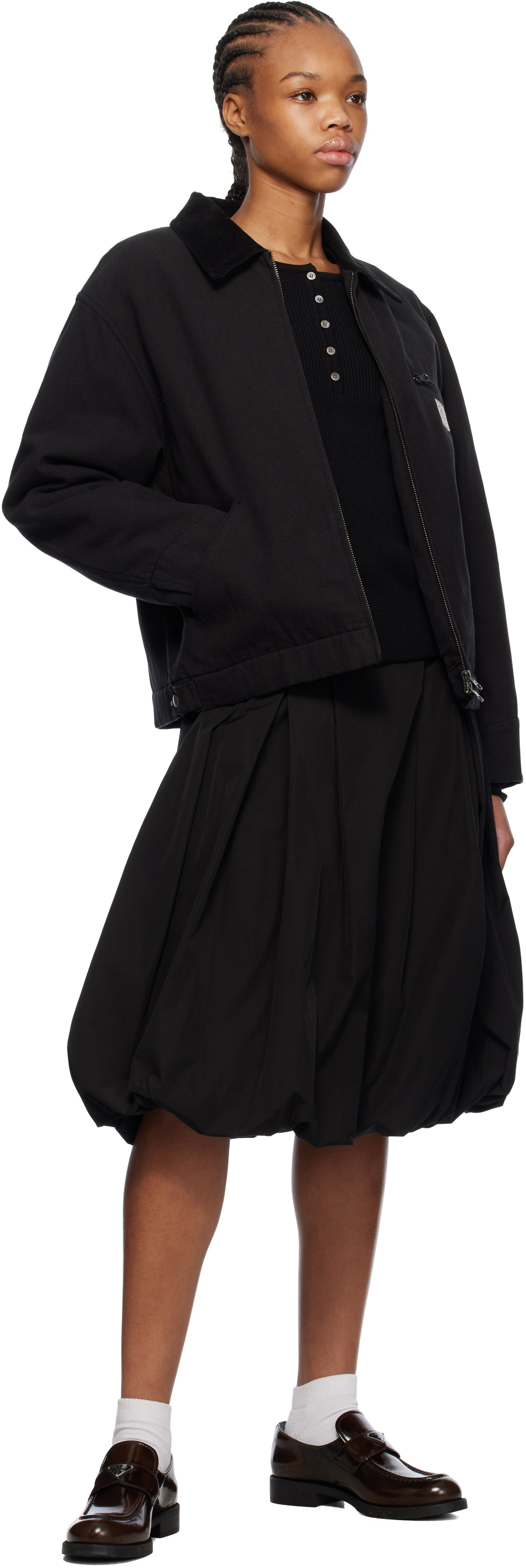 ジャケット・アウター DUNST VINTAGE PADDED WORK JACKET BLACK Dunst Black Vintage Work Jacket Dunst