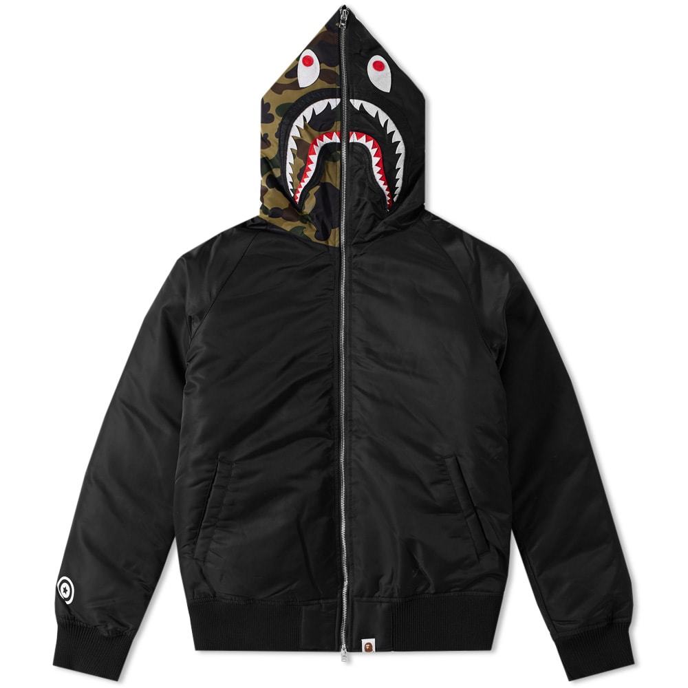 A Bathing Ape Shark Hooded Down Jacket A Bathing Ape