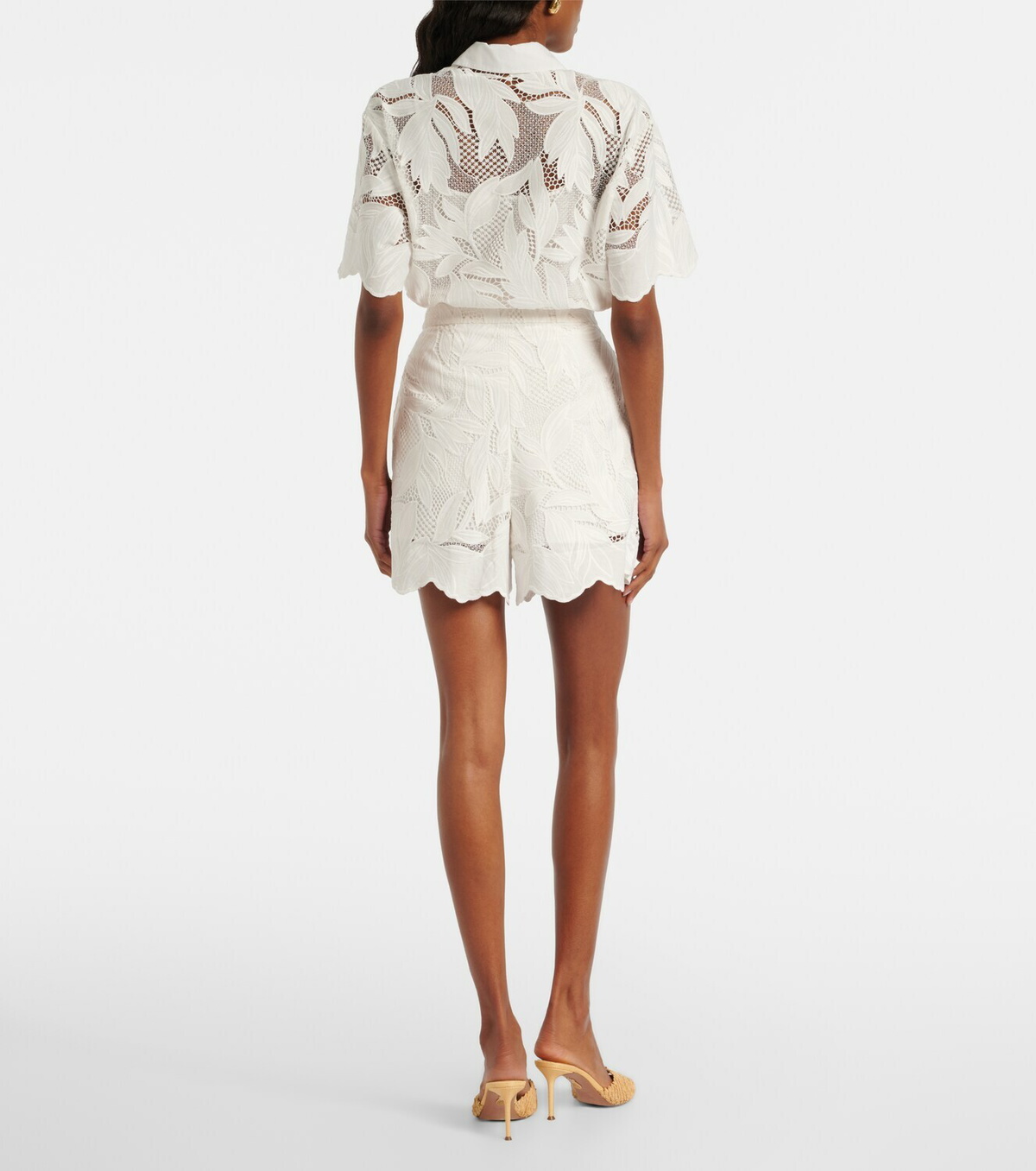 Erdem Embroidered mesh shorts