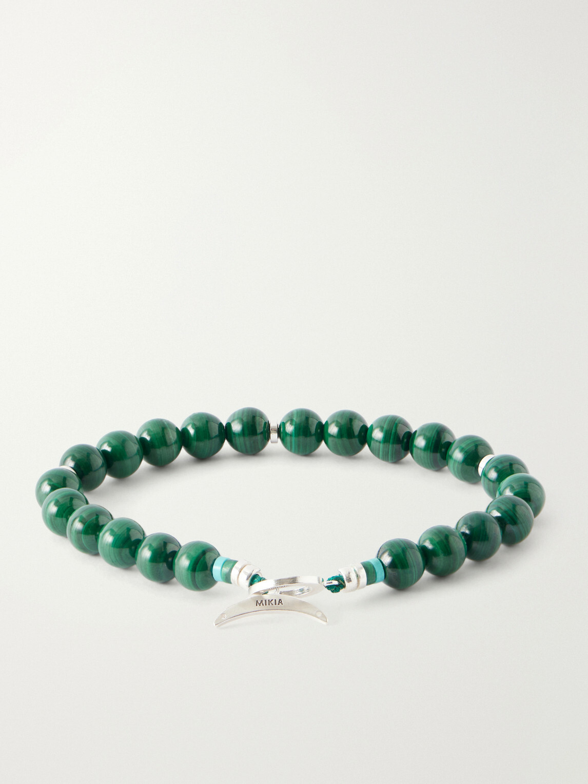 Mikia - Circle8 Sterling Silver and Malachite Beaded Bracelet - Green