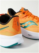 Saucony - Ride 15 Rubber-Trimmed Mesh Running Sneakers - Orange