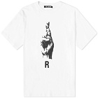 Raf Simons Men's Oversized Hand Sign Print T-Shirt in White
