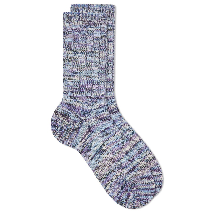Photo: Anonymous Ism 5 Colour Mix Crew Sock in Purple Melange