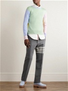 Thom Browne - Button-Embellished Colour-Block Striped Wool Sweater - Multi
