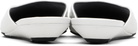Loulou de Saison White Alix Ostrich-Effect Leather Mule Flats