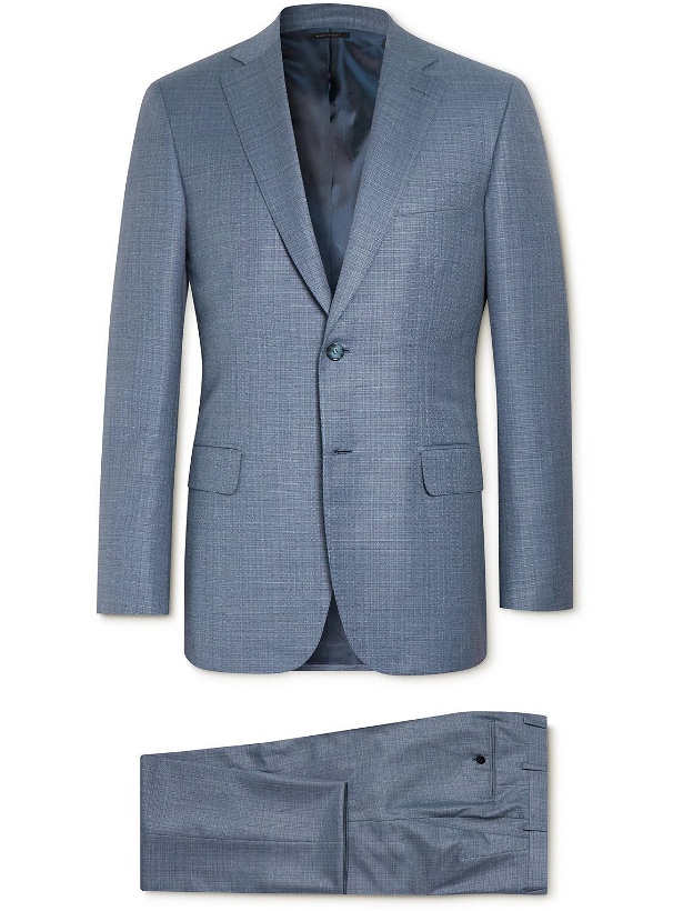 Photo: Brioni - Bruncio Slim-Fit Super 180s Virgin Wool-Hopsack Suit - Blue