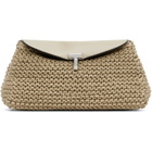 TOTEME Beige Mini T-Lock Woven-Leather Clutch
