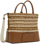 Valentino Garavani Brown Small Crochet Tote