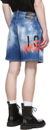 Dsquared2 Blue Faded Denim Shorts