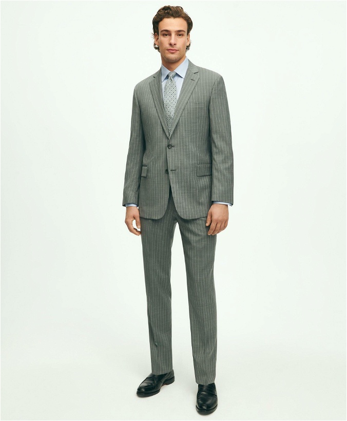 Photo: Brooks Brothers Men's Regent Fit Wool Pinstripe 1818 Suit | Grey