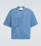 King & Tuckfield - Notch-collar wrap denim bowling shirt