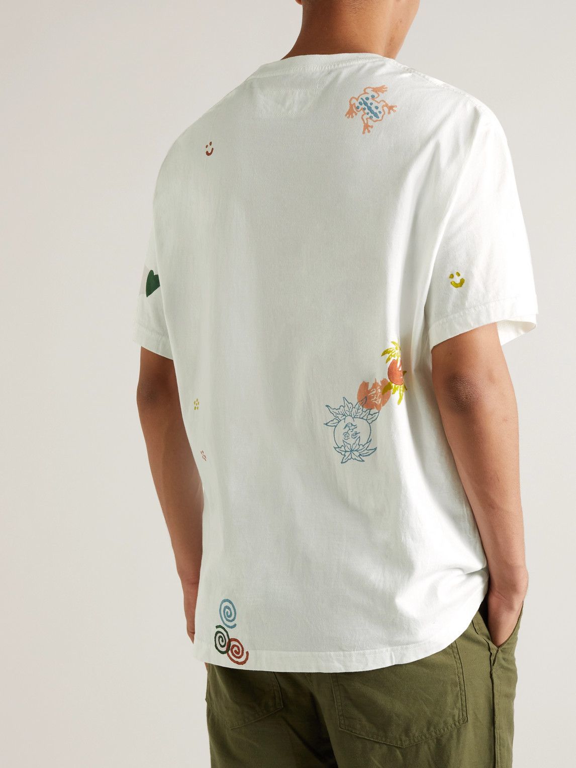 Story Mfg. - Grateful Embroidered Printed Cotton-Jersey T