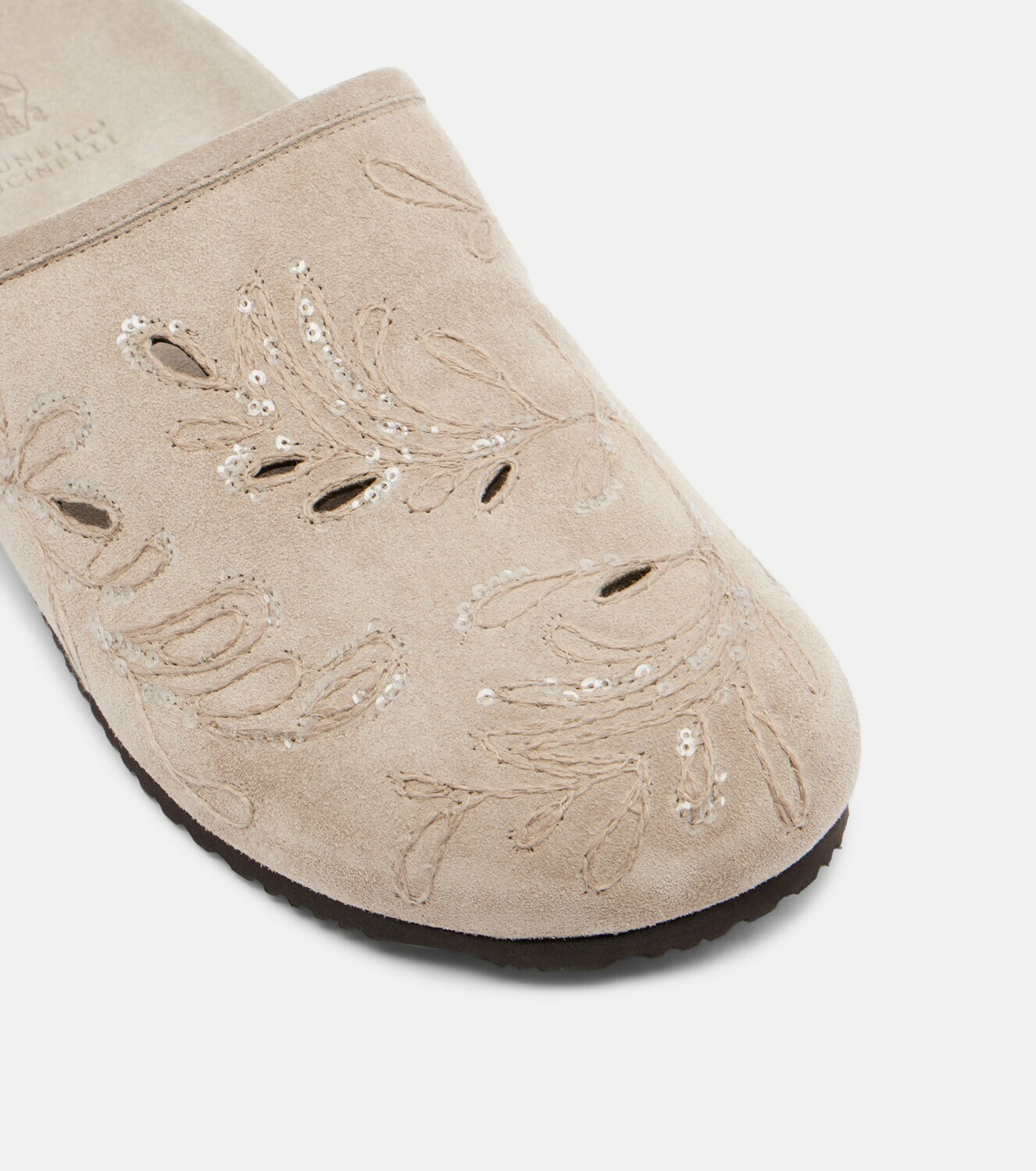 Brunello Cucinelli Sequined suede slides
