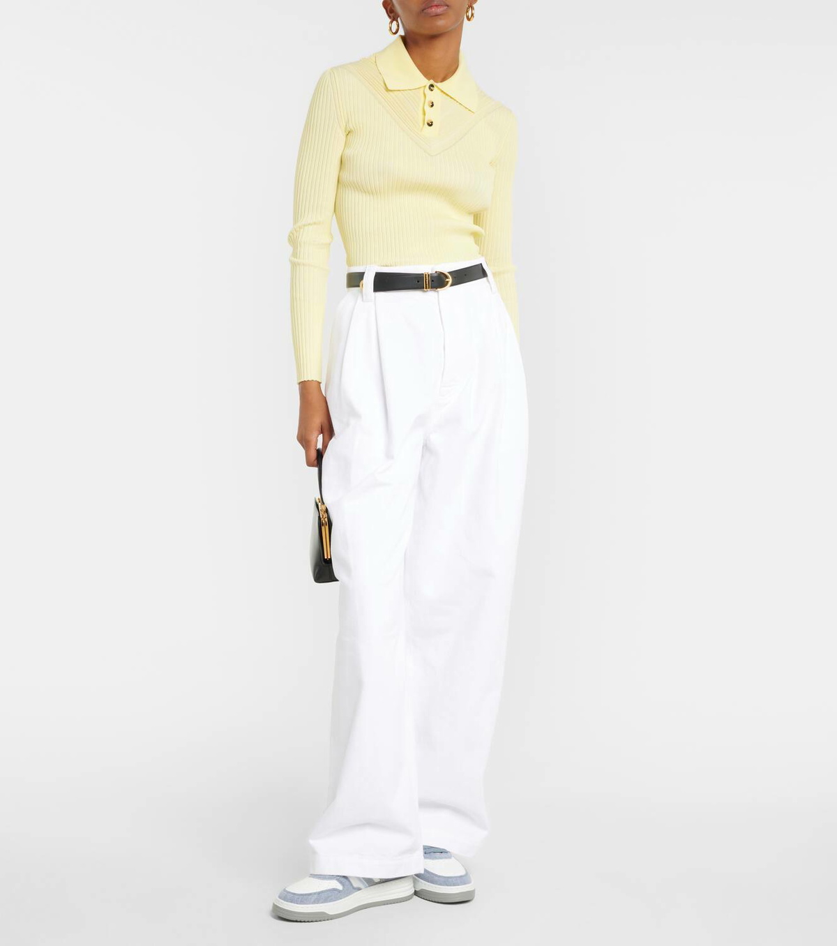 Hogan H630 denim-trimmed leather sneakers Hogan