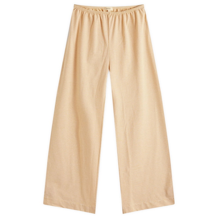Photo: DONNI. Women's Jersey Stripe Simple Pant in Butter Stripe