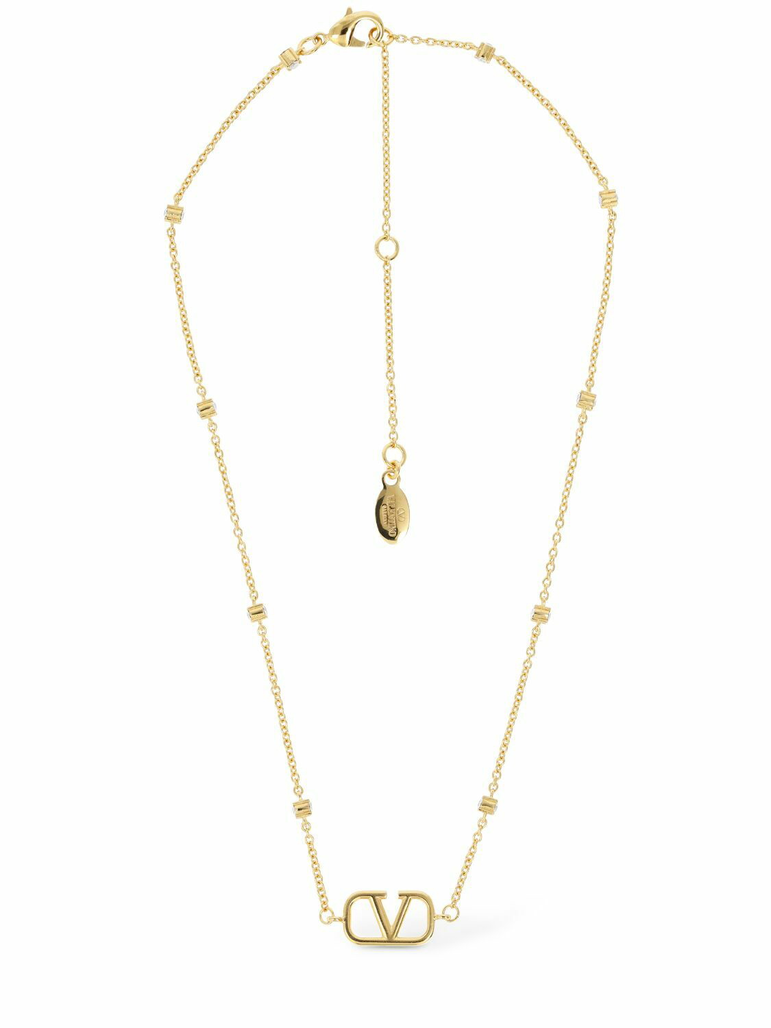 Valentino Garavani V Logo Signature Long Chain Necklace - Gold |  Editorialist