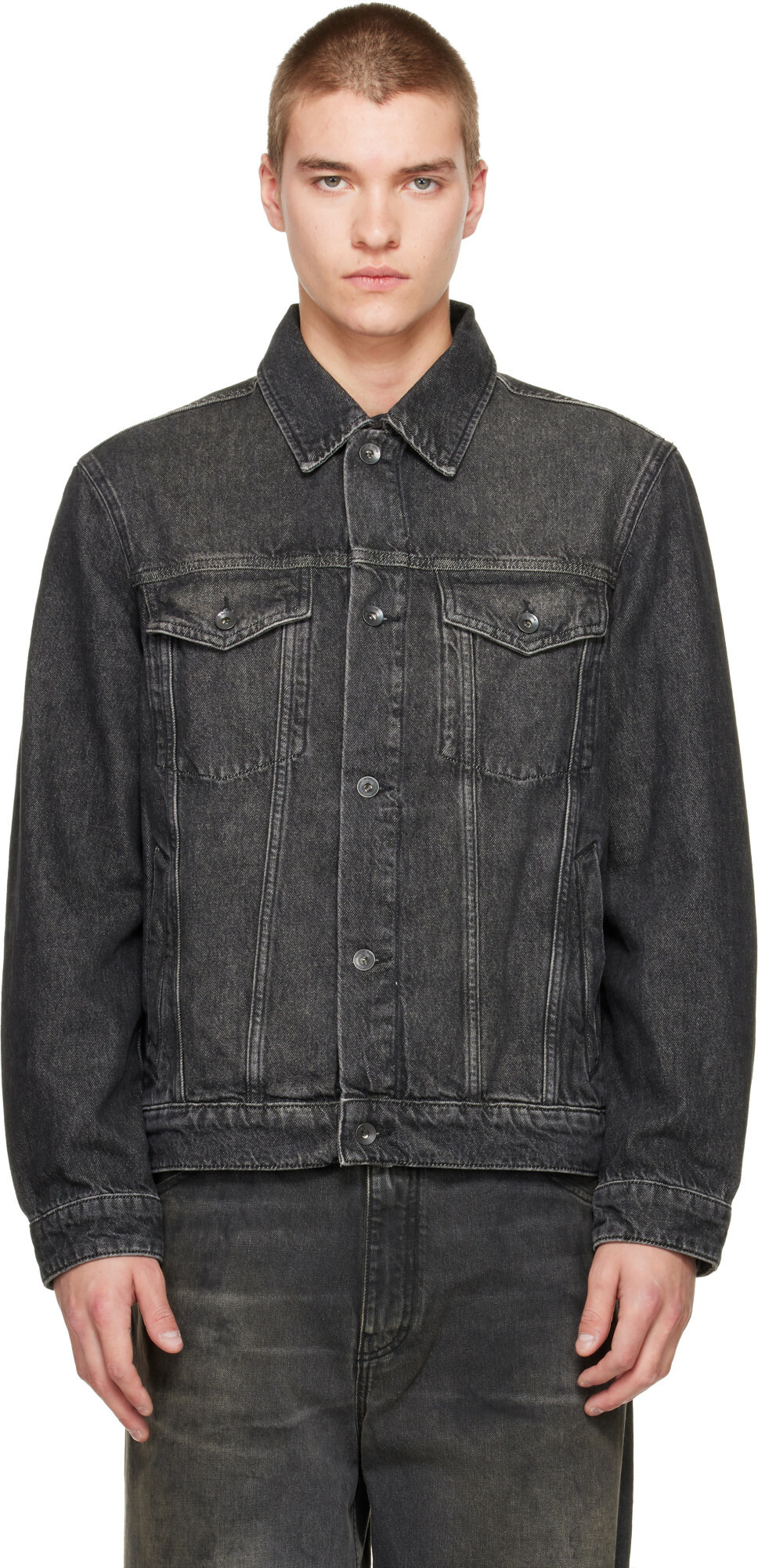 rag & bone Black rb 3 Trucker Denim Jacket