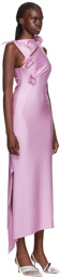 Coperni Pink Asymmetric Flower Midi Dress