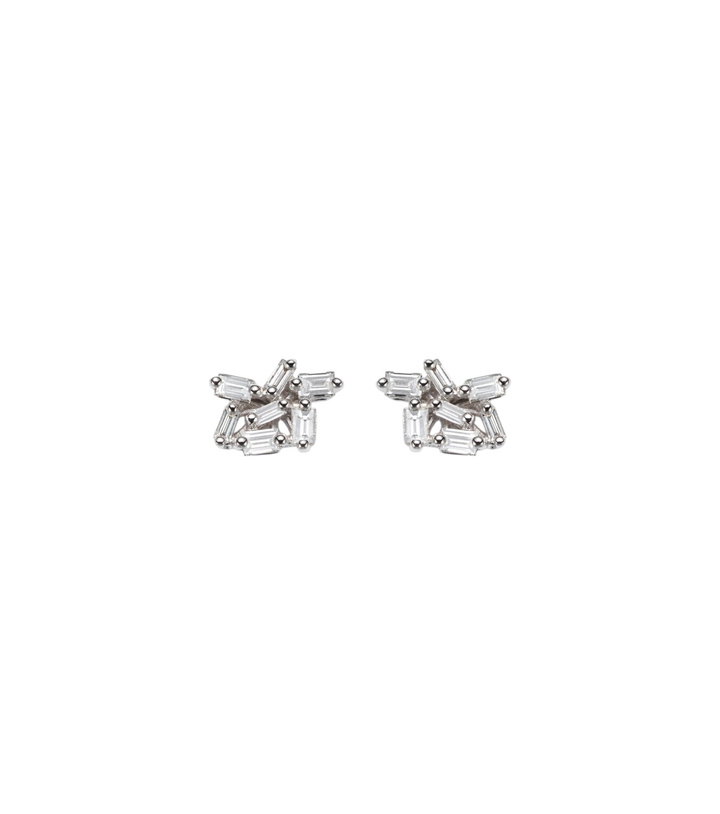 Photo: Suzanne Kalan Classic 18kt white gold (750/1000) stud earrings with diamonds